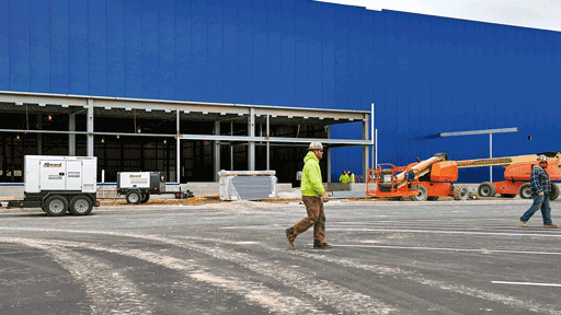 Allmand worker on site