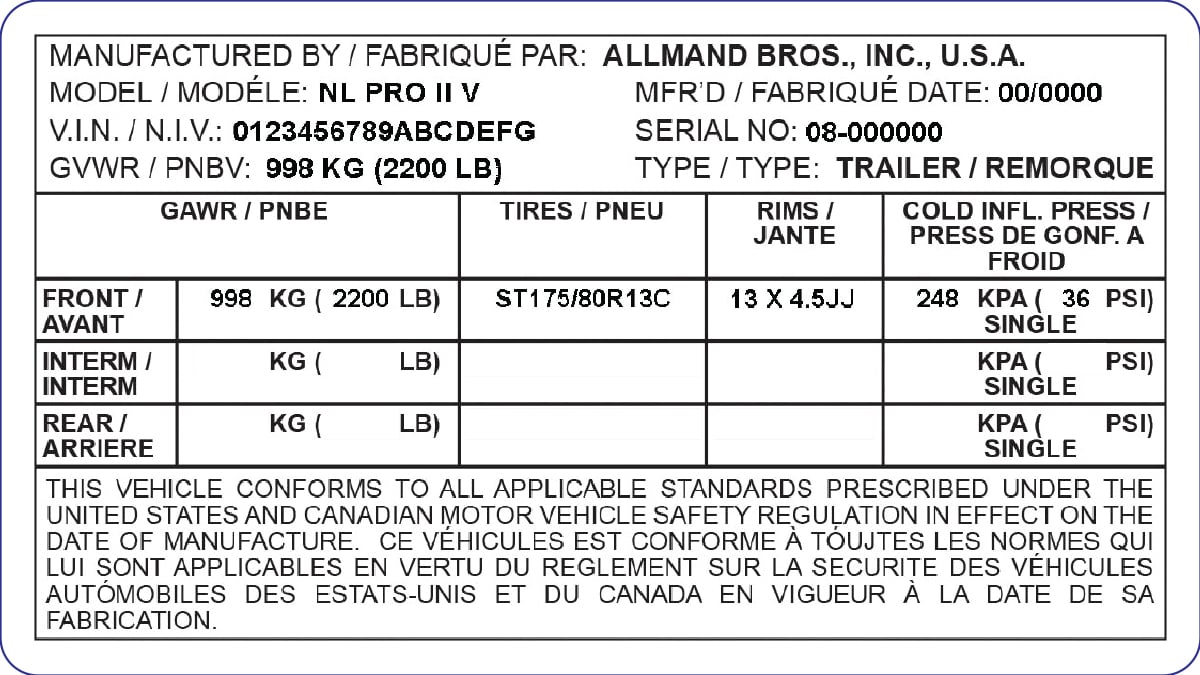 NLPRO II V SERIAL-VIN TAG 113590