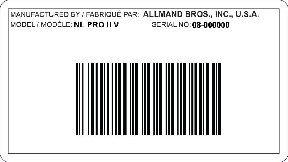 NLPRO II V SERIAL TAG 117413