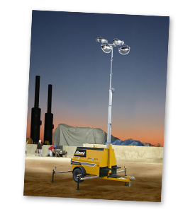 Allmand Light Tower at night